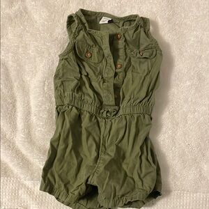 Kids Olive Green Sleeveless Romper
